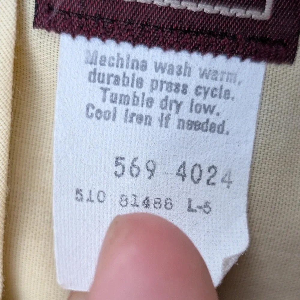 VTG Levi Strauss Trousers Men's 34x32 Brown Talon Zip Flare Straight Leg 70s